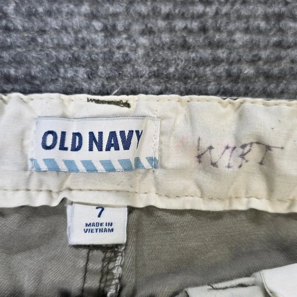 Old Navy Camouflage Cotton Cargo Shorts Boy's Size 7 Green Regular Standard Fit